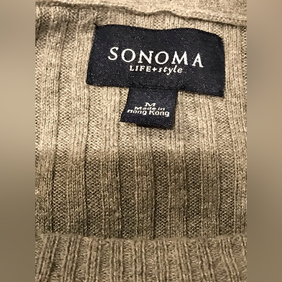 Sonoma Life Styles Gray Long Sleeves And Buttons Jersey Size M - Picture 6 of 9